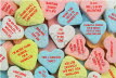 Valentine candy hearts with diabetes sayings on them
